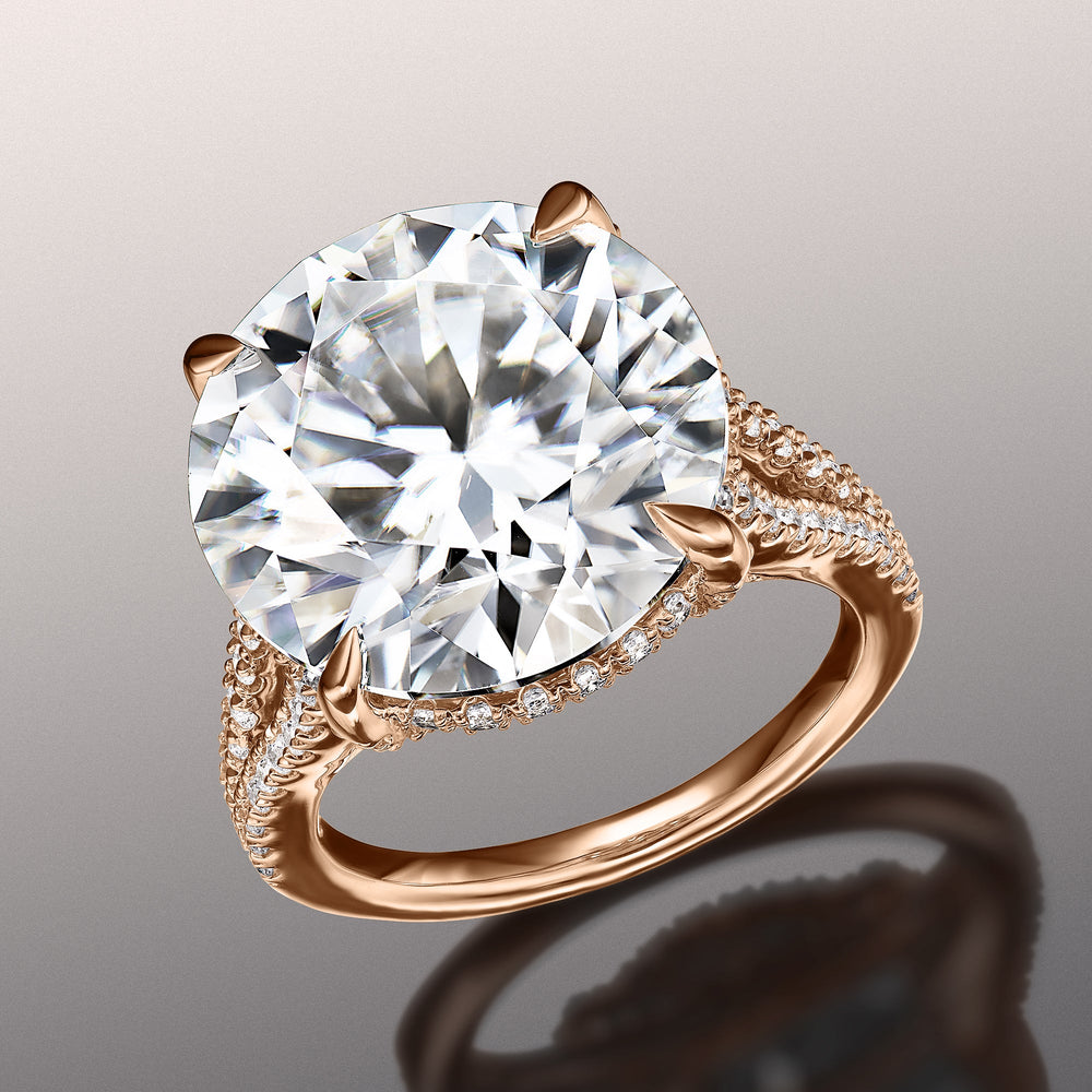 Round Cut The Signac Ring with Lab Grown Diamond in 14KT Rose Gold view 2
