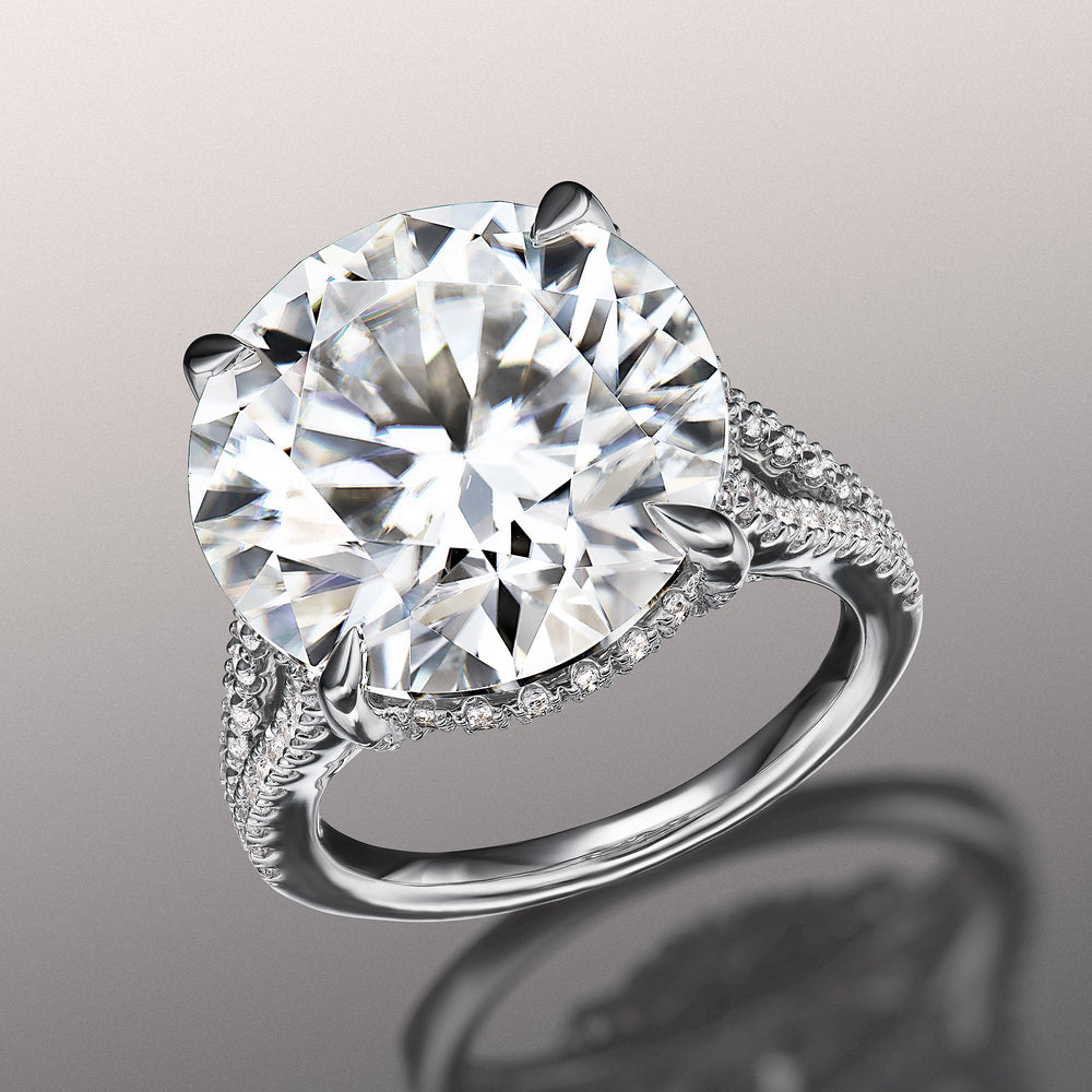 Round Cut The Signac Ring with Lab Grown Diamond in 14KT White Gold view 2
