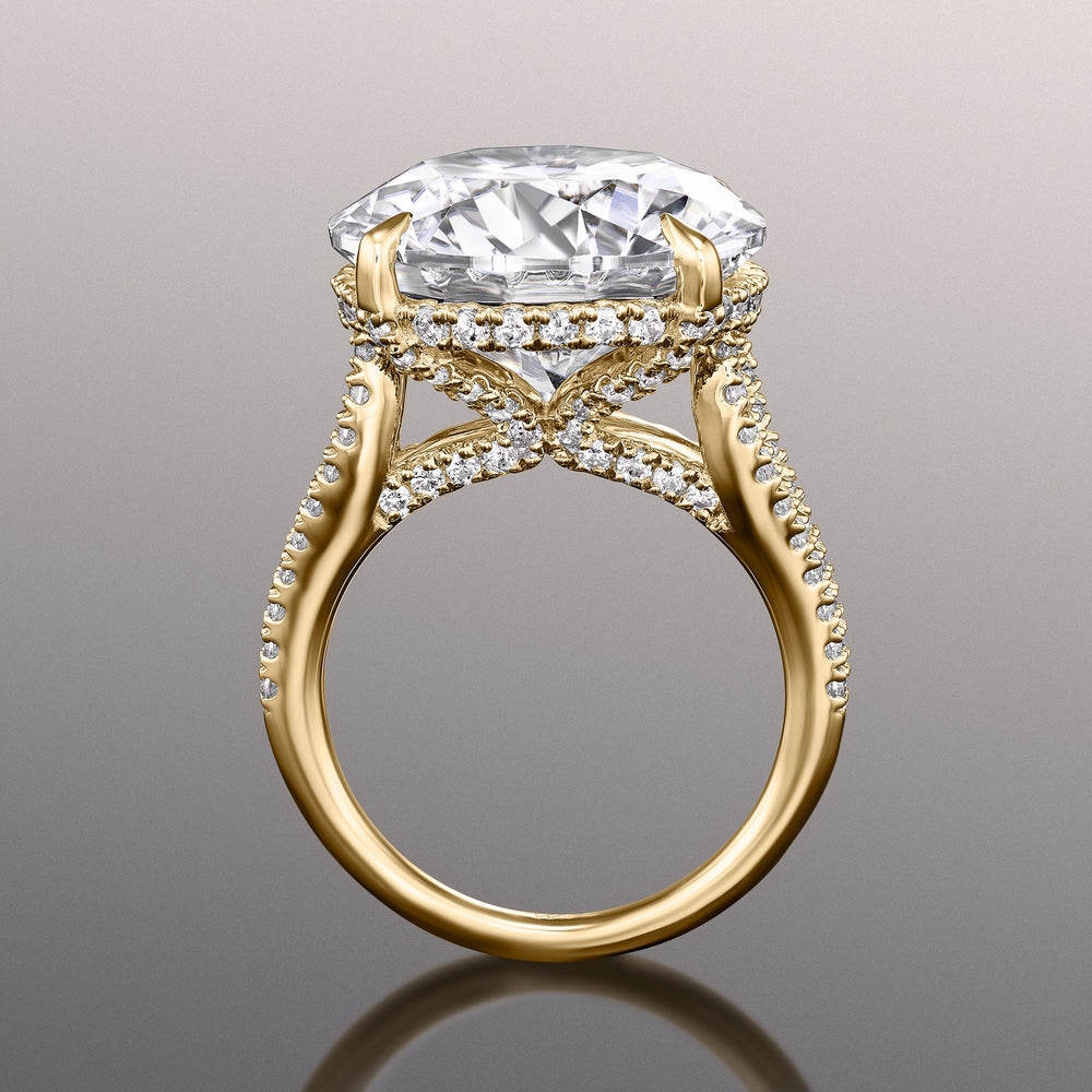 Round Cut The Signac Ring with Lab Grown Diamond in 14KT Yellow Gold view 3
