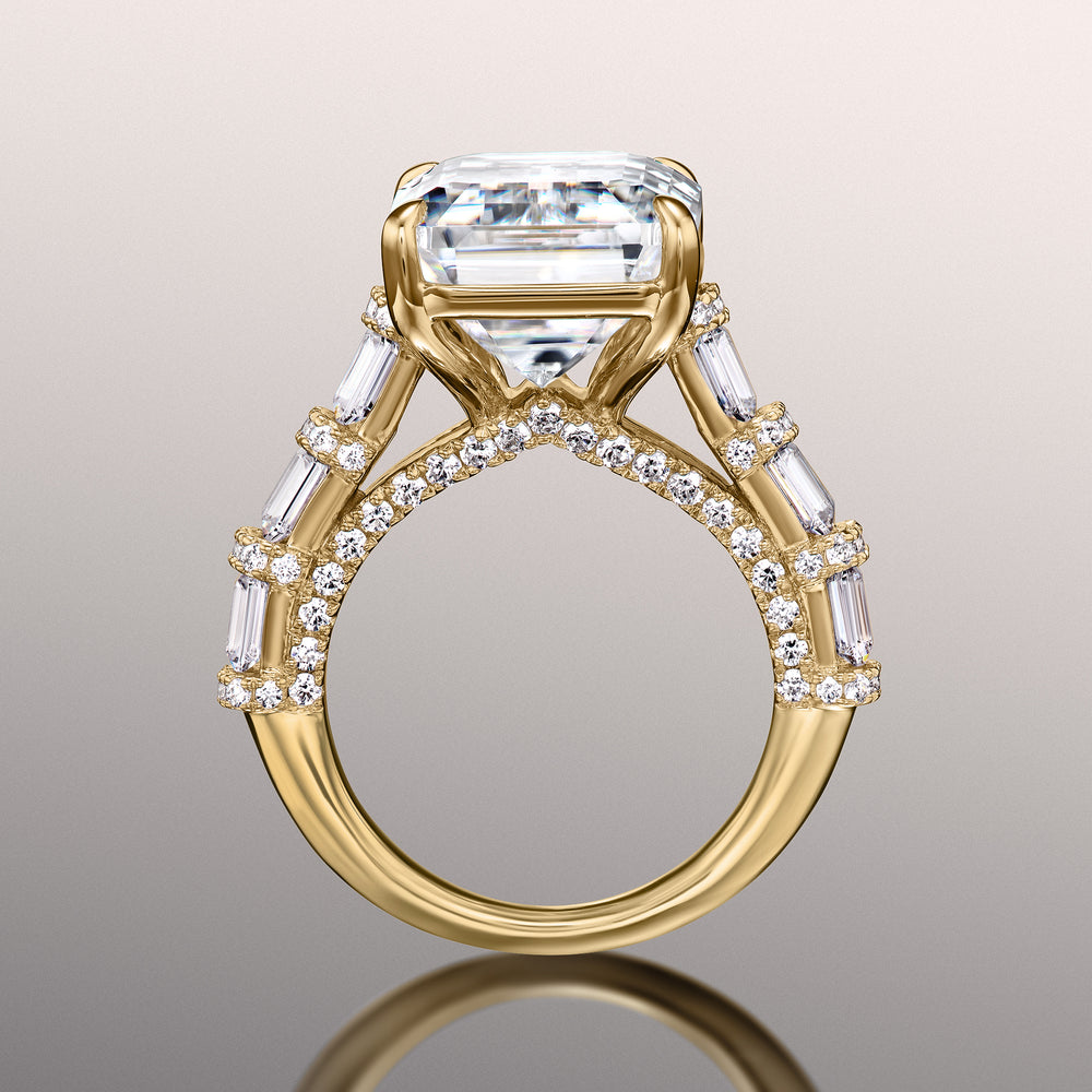 Emerald Cut The Magritte Ring with Lab Grown Diamond in 14KT Yellow Gold view 3
