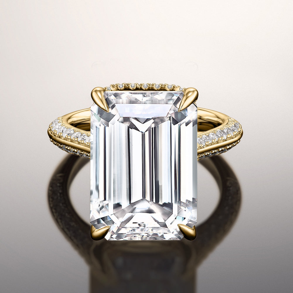 Emerald Cut The Picasso Ring with Lab Grown Diamond in 14KT Yellow Gold view 1
