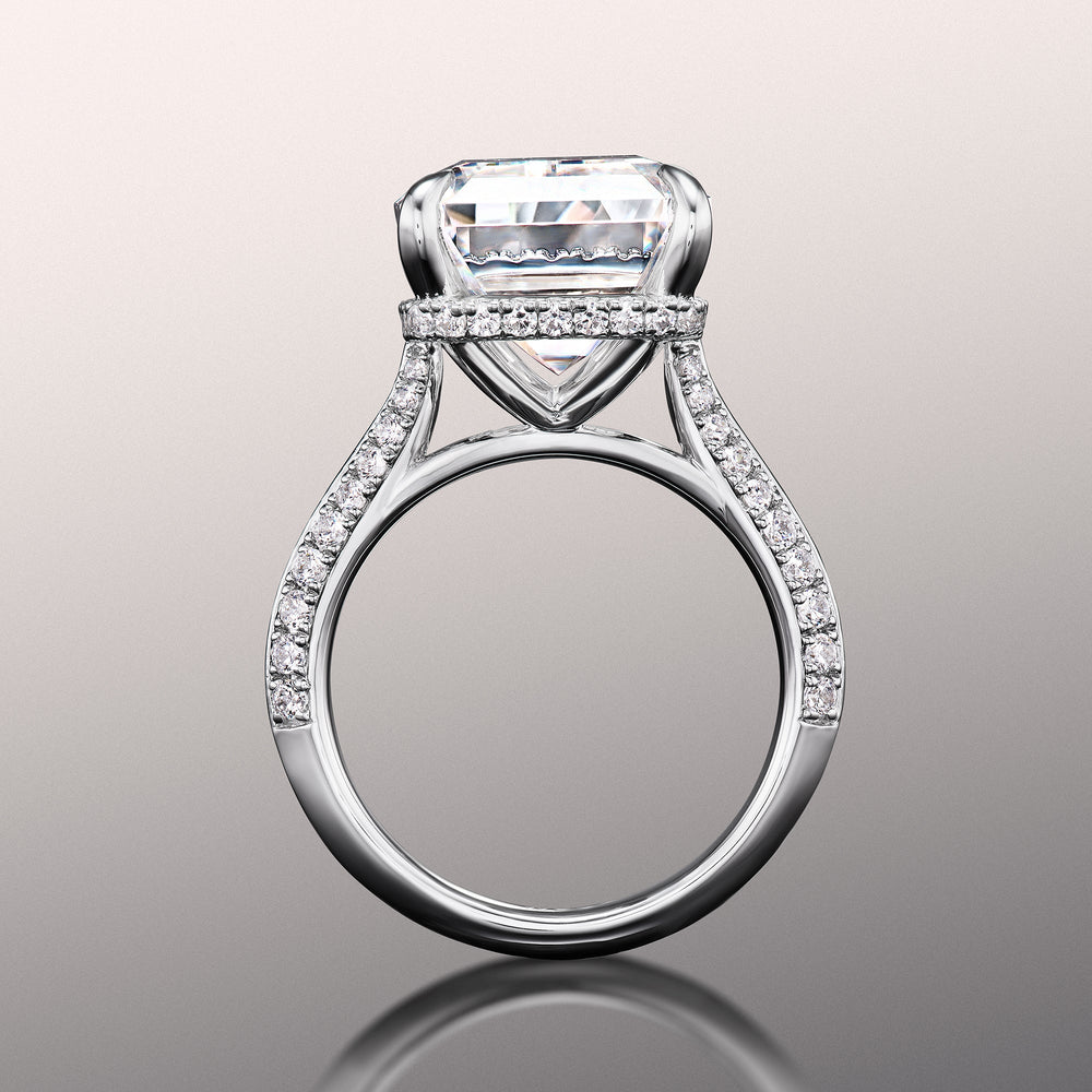 Emerald Cut The Picasso Ring with Lab Grown Diamond in 14KT White Gold view 3
