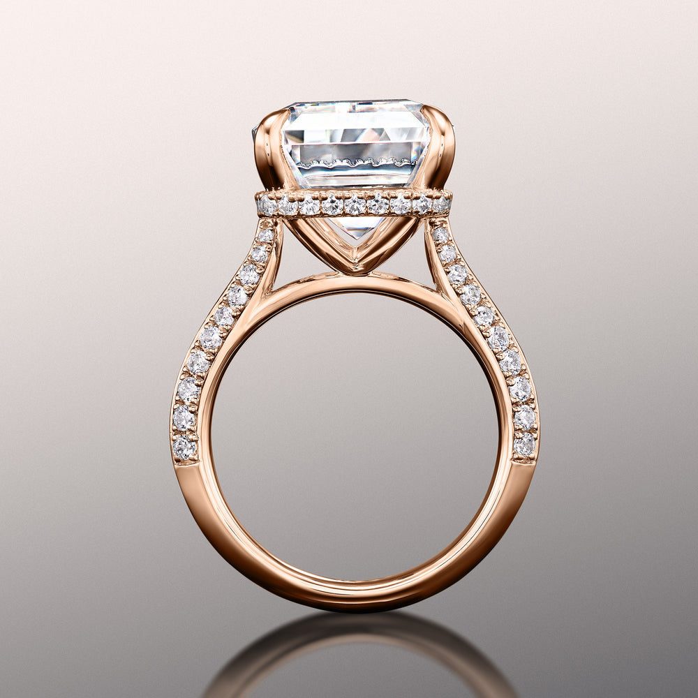 Emerald Cut The Picasso Ring with Lab Grown Diamond in 14KT Rose Gold view 3
