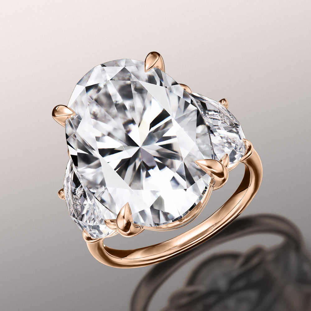 Oval Cut The Cézanne Ring with Lab Grown Diamond in 14KT Rose Gold view 2
