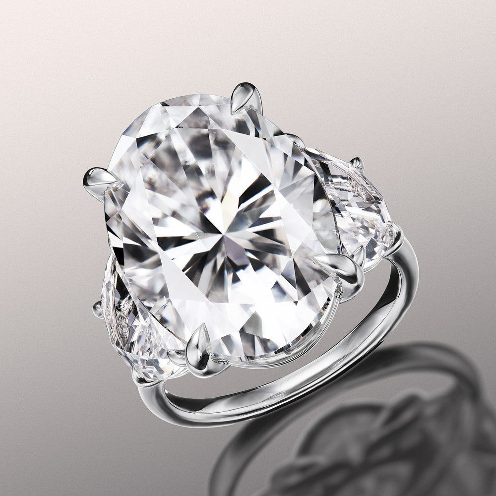 Oval Cut The Cézanne Ring with Lab Grown Diamond in 14KT White Gold view 2
