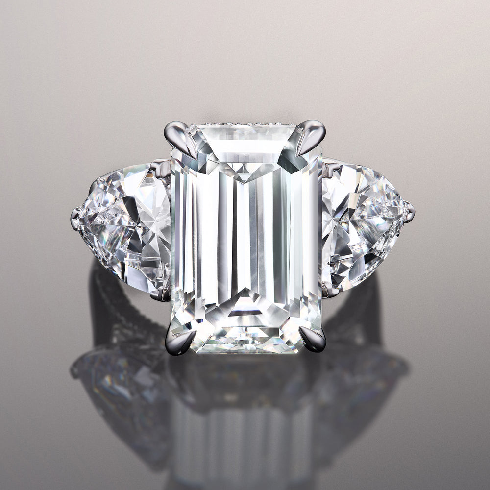 Emerald Cut The Bierstadt Ring with Lab Grown Diamond in 14KT White Gold view 1
