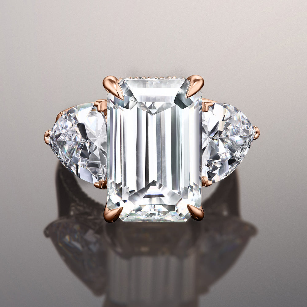 Emerald Cut The Bierstadt Ring with Lab Grown Diamond in 14KT Rose Gold view 1

