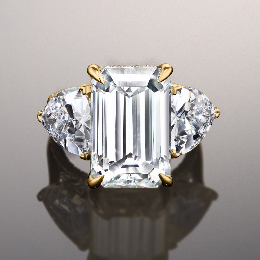 Emerald Cut The Bierstadt Ring with Lab Grown Diamond in 14KT Yellow Gold view 1
