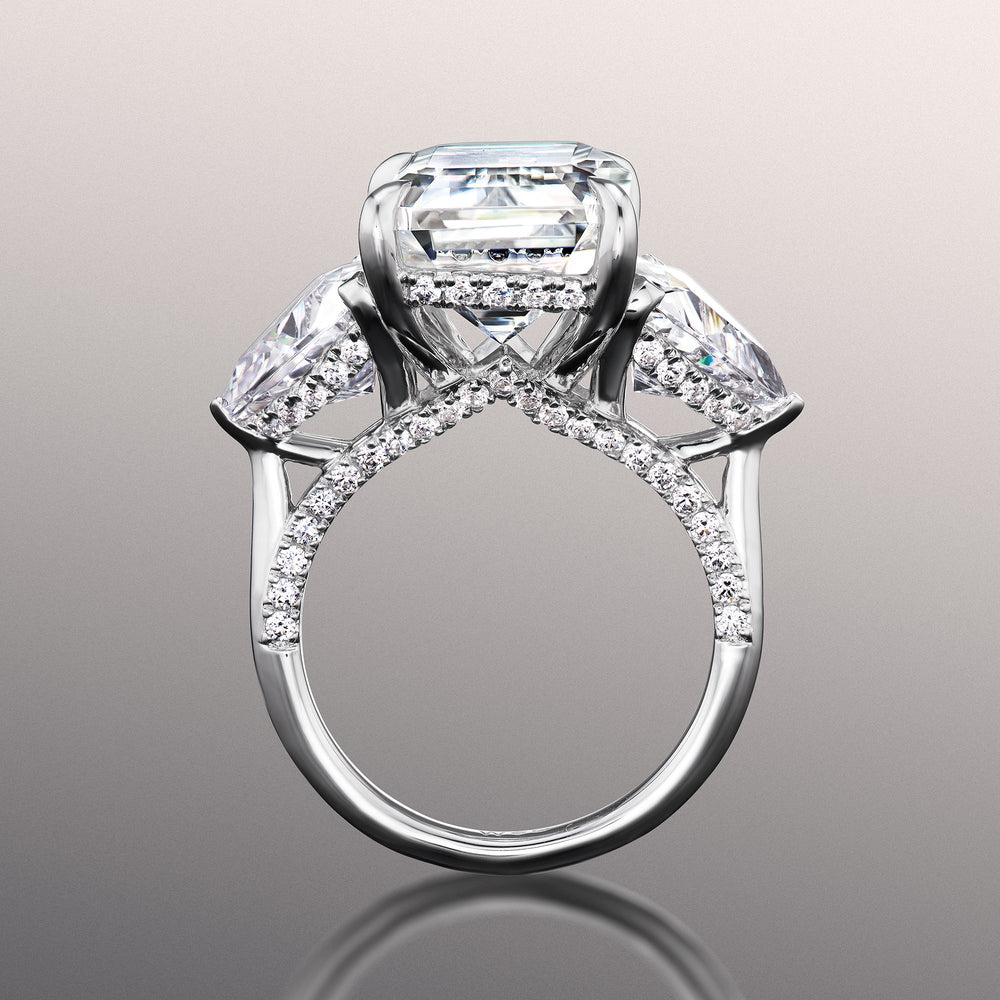 Emerald Cut The Bierstadt Ring with Lab Grown Diamond in 14KT White Gold view 3
