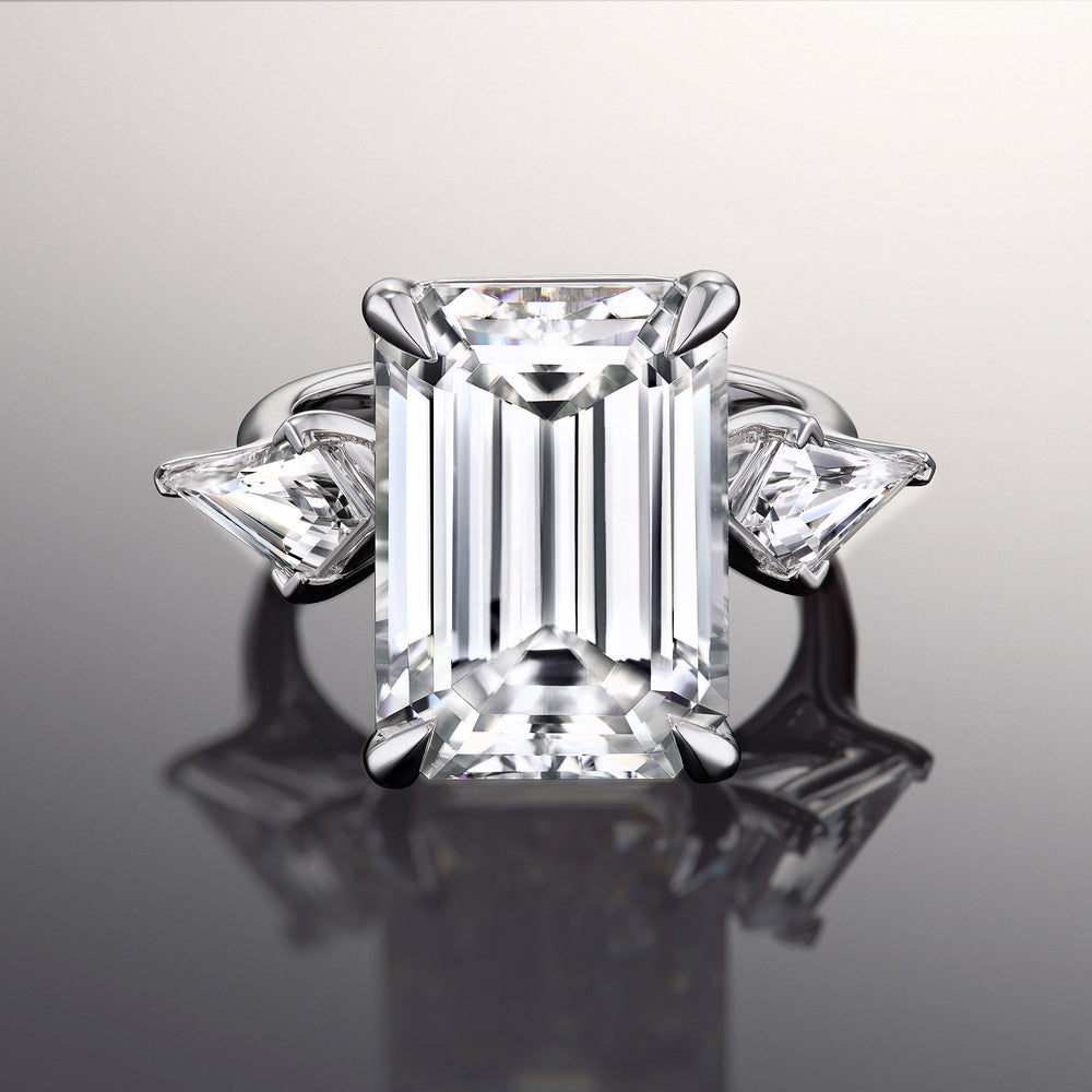 Emerald Cut The Miró Ring with Lab Grown Diamond in 14KT White Gold view 1
