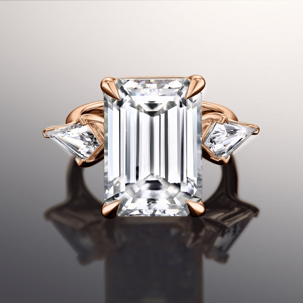 Emerald Cut The Miró Ring with Lab Grown Diamond in 14KT Rose Gold view 1

