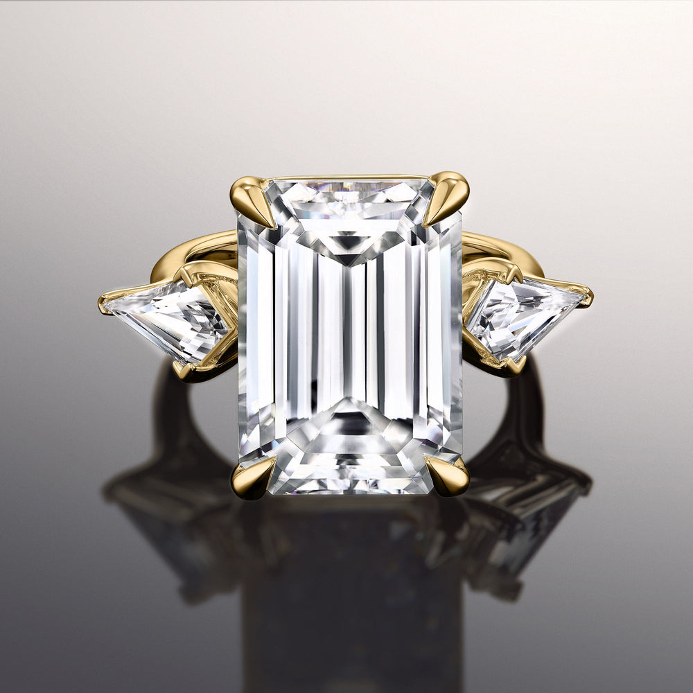 Emerald Cut The Miró Ring with Lab Grown Diamond in 14KT Yellow Gold view 1
