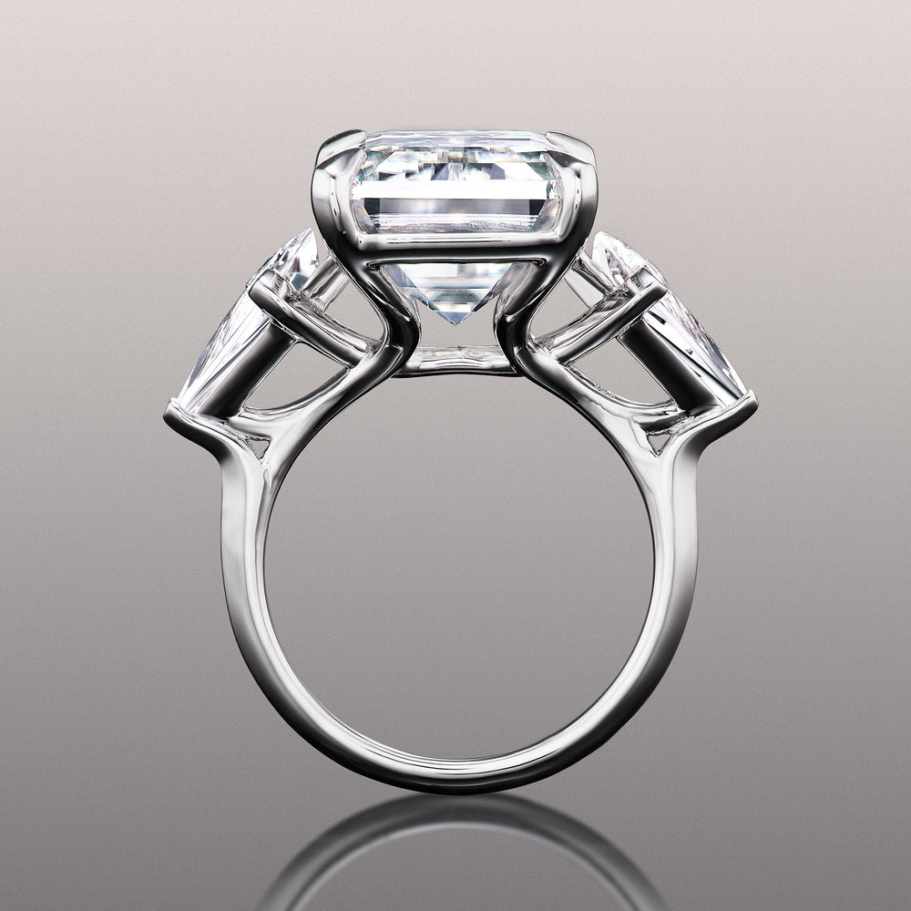 Emerald Cut The Miró Ring with Lab Grown Diamond in 14KT White Gold view 3
