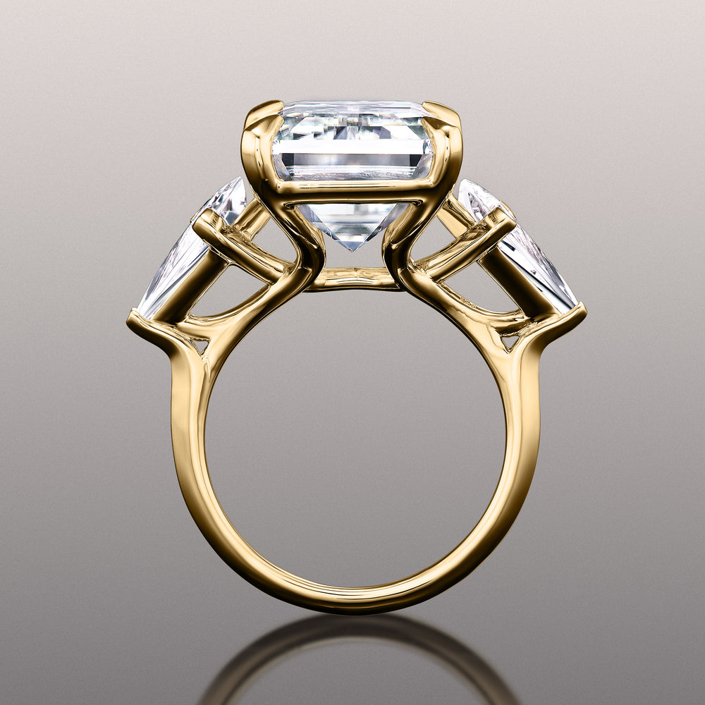 Emerald Cut The Miró Ring with Lab Grown Diamond in 14KT Yellow Gold view 3
