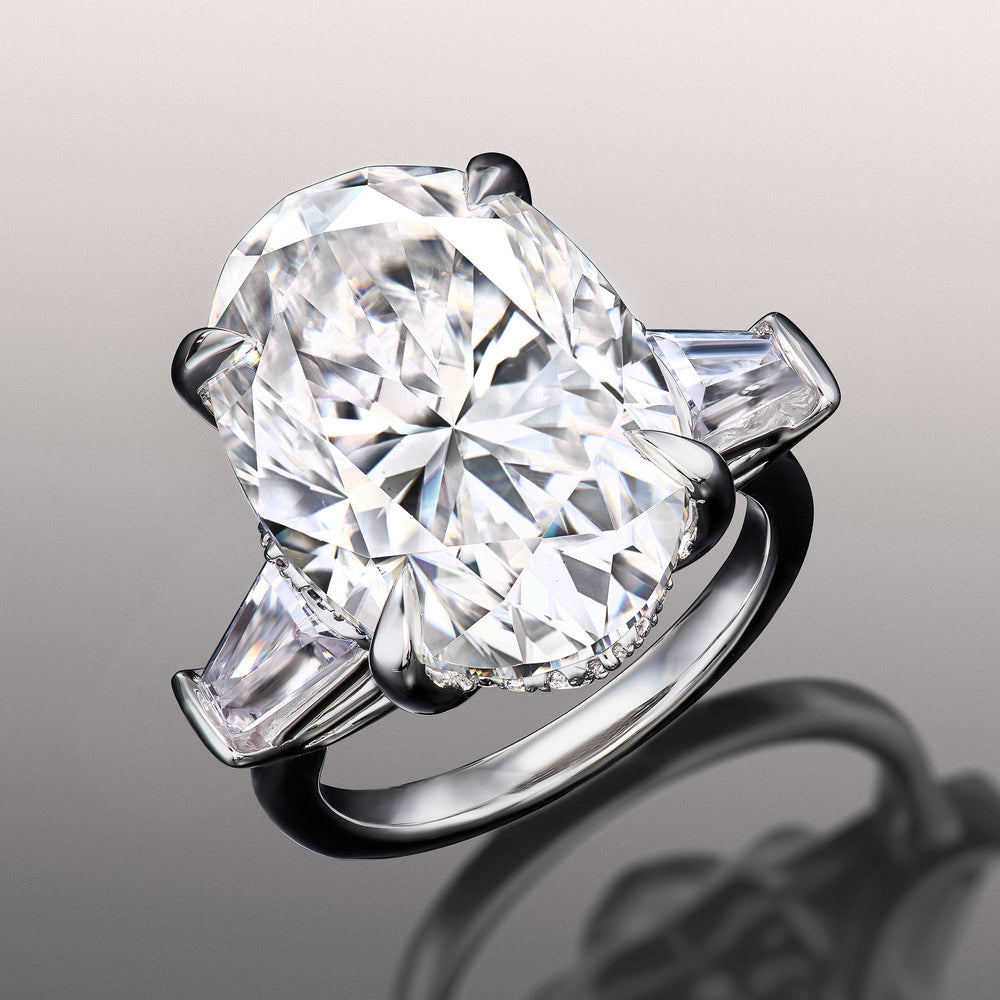 Oval Cut The Munch Ring with Lab Grown Diamond in 14KT White Gold view 2
