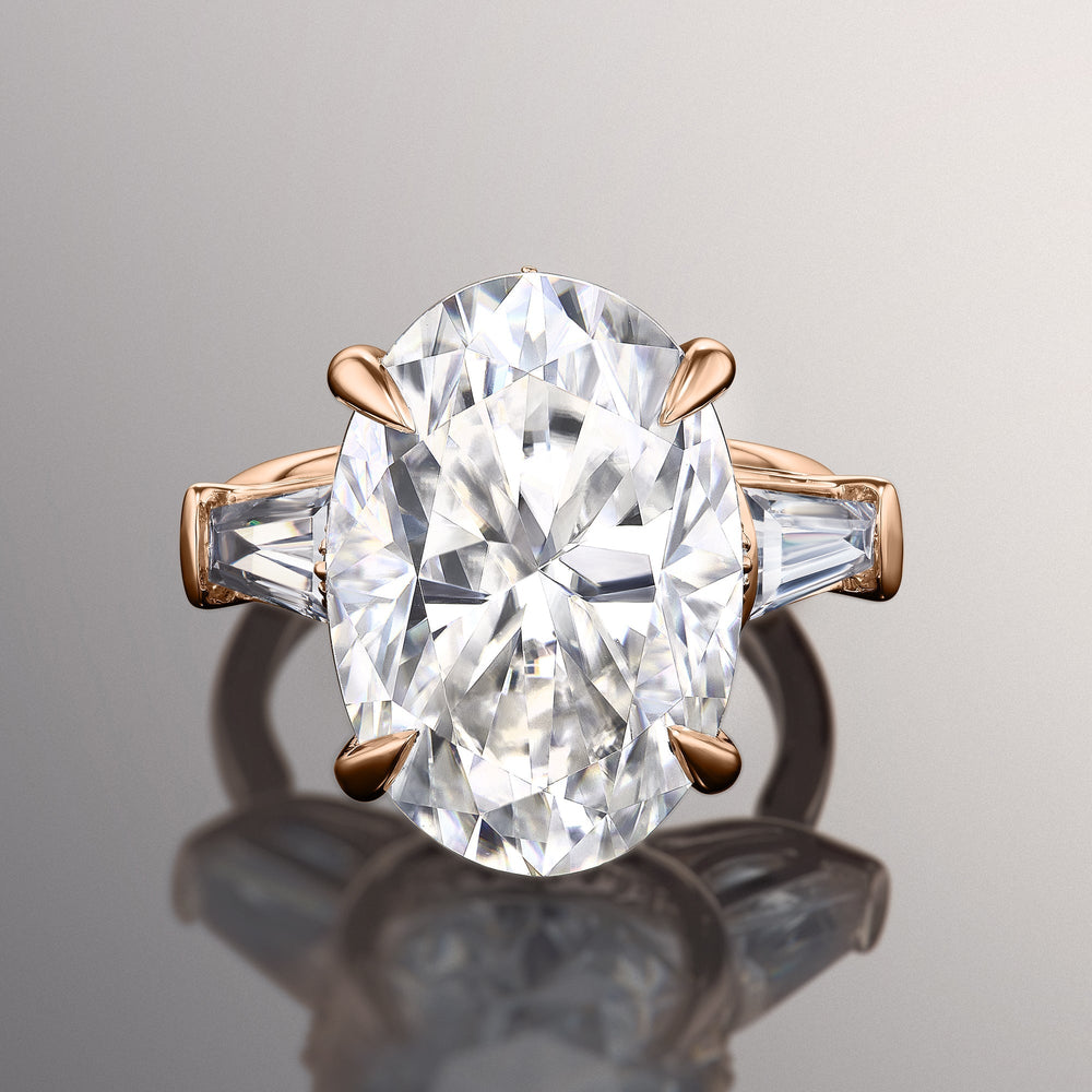 Oval Cut The Munch Ring with Lab Grown Diamond in 14KT Rose Gold view 1
