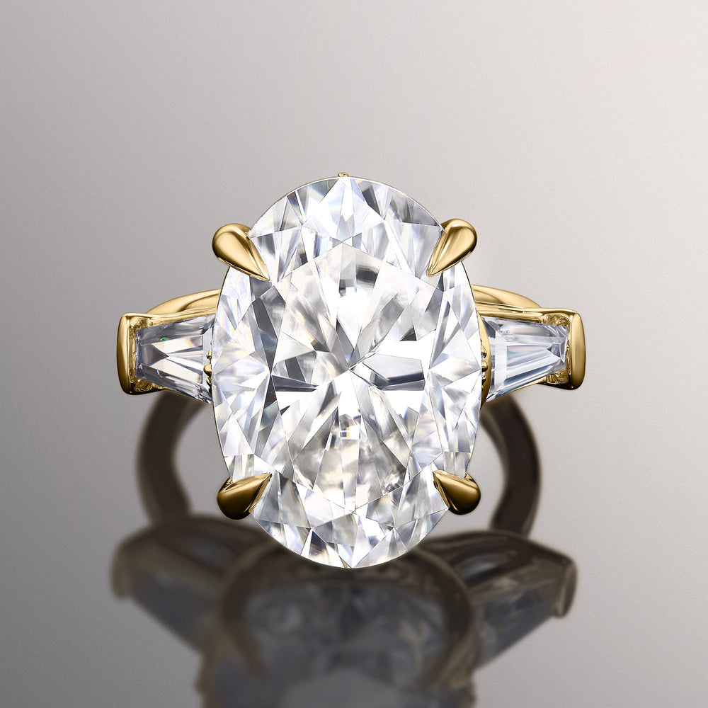 Oval Cut The Munch Ring with Lab Grown Diamond in 14KT Yellow Gold view 1
