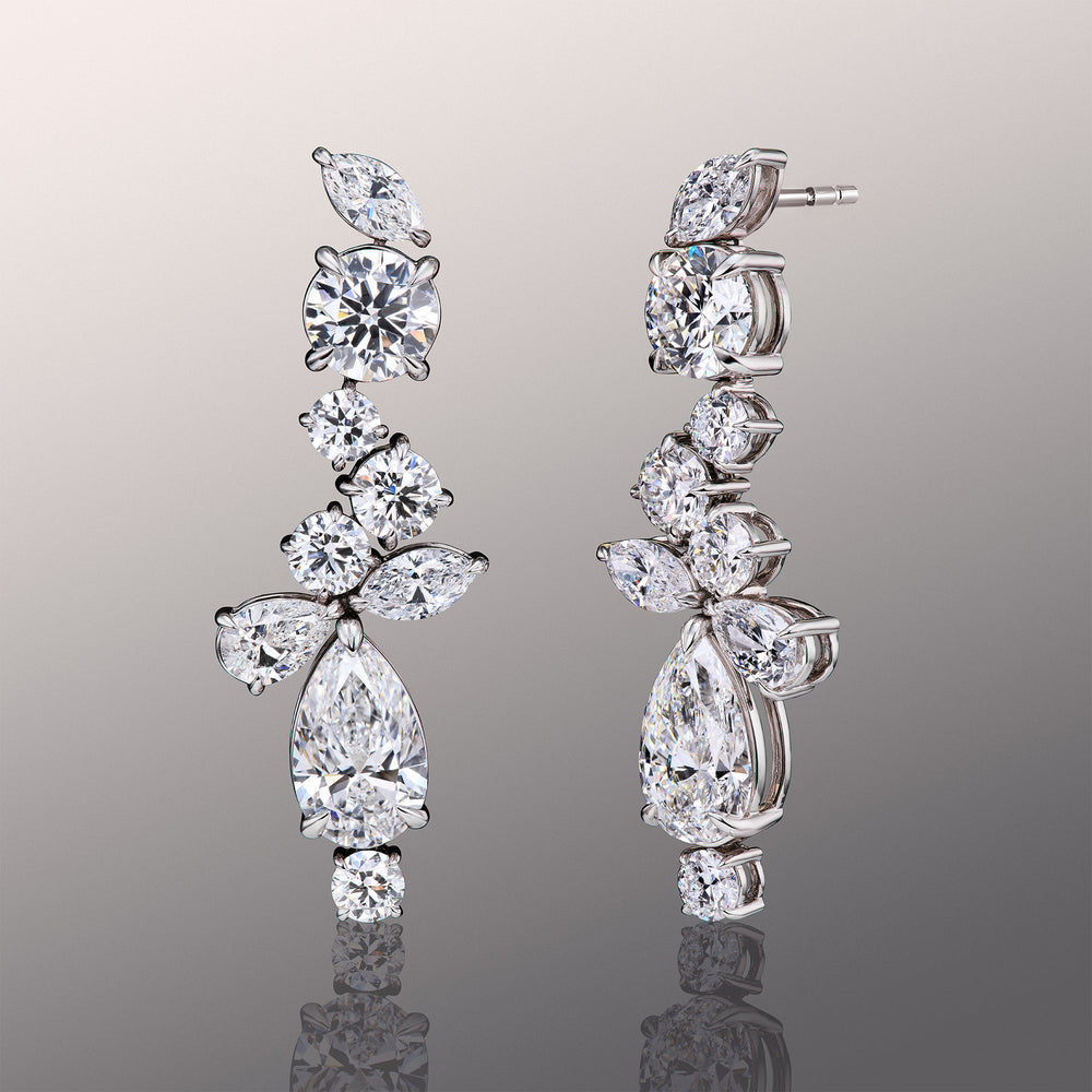 The Gauguin Earrings with 18KT White Gold / Lab / 26 Cut Diamond in 14KT White Gold / Lab / 26 view 1
