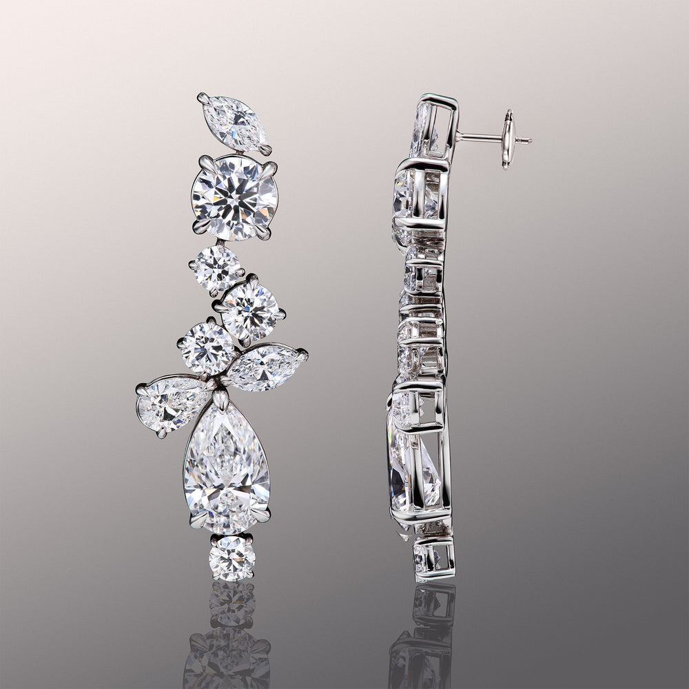 The Gauguin Earrings with 18KT White Gold / Lab / 26 Cut Diamond in 14KT White Gold / Lab / 26 view 2
