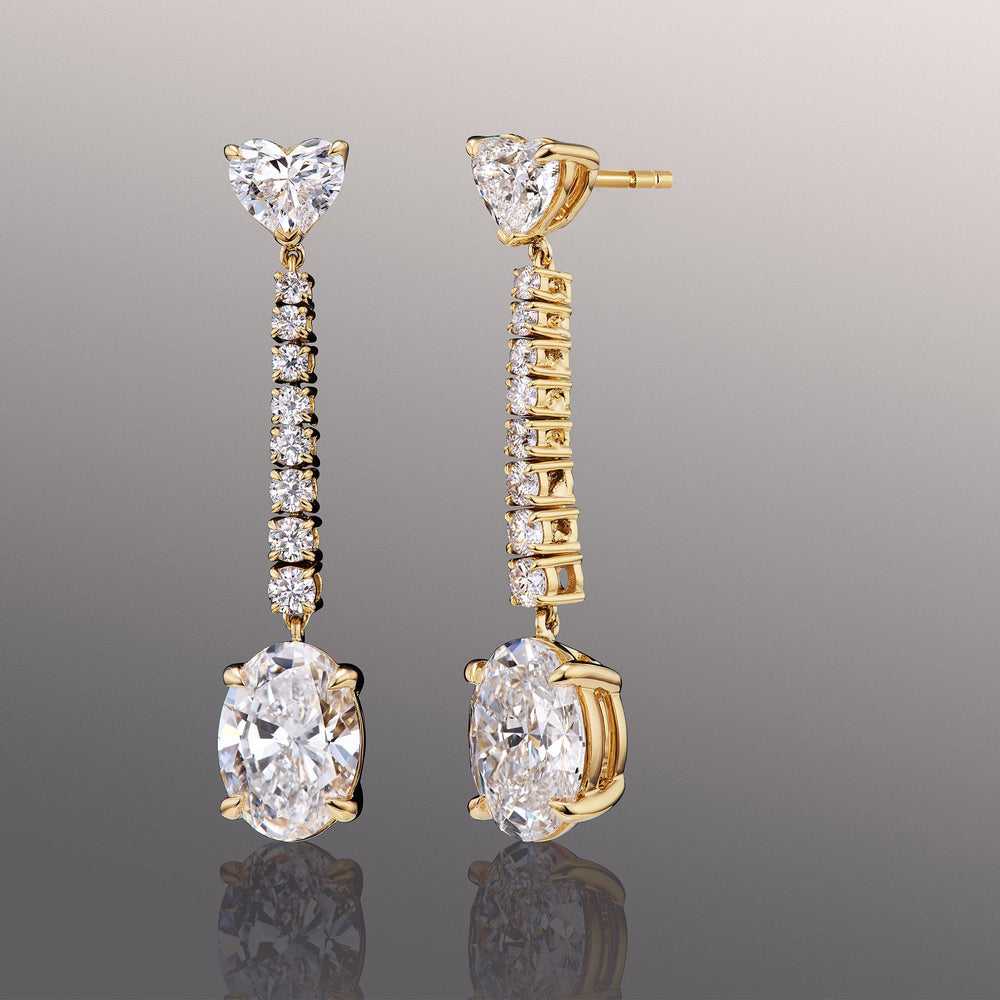 The Sisley Earrings with 18KT Yellow Gold / Lab / 11 Cut Diamond in 14KT Yellow Gold / Lab / 11 view 1
