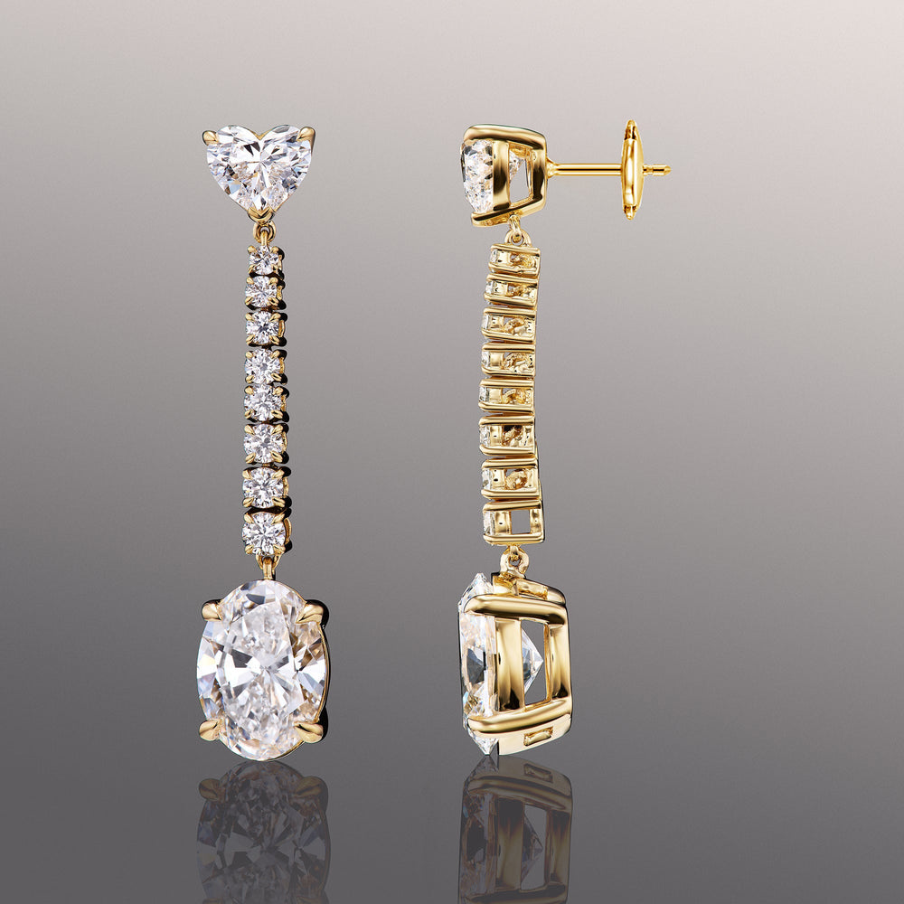 The Sisley Earrings with 18KT Yellow Gold / Lab / 11 Cut Diamond in 14KT Yellow Gold / Lab / 11 view 2
