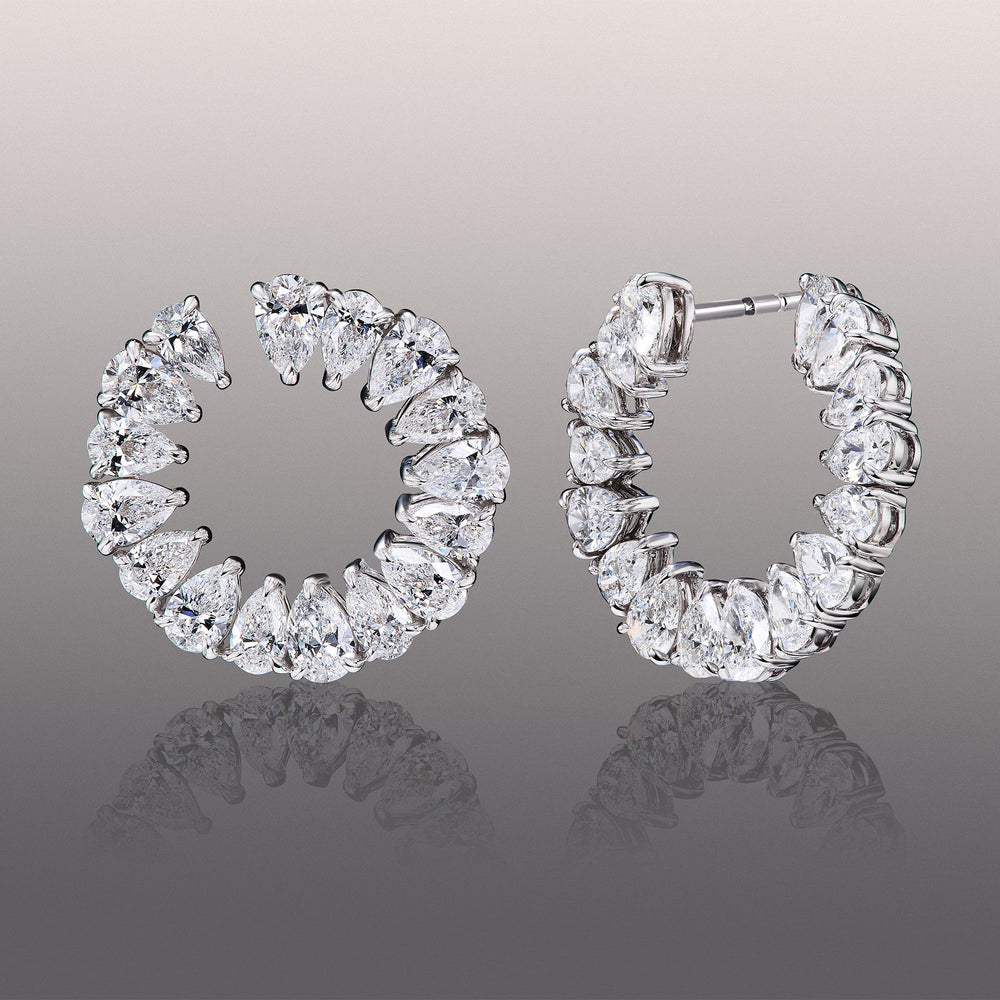 The Kandinsky Hoops with 18KT White Gold / Lab / 13 1/3 Cut Diamond in 14KT White Gold / Lab / 13 1/3 view 1

