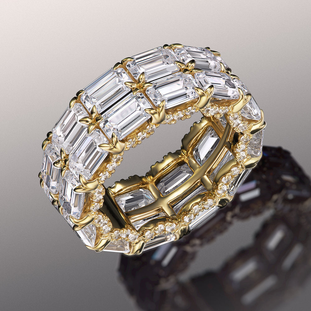 The Twombly Eternity Ring with 18KT Yellow Gold / Lab / 14 3/4 Cut Diamond in 14KT Yellow Gold / Lab / 14 3/4 view 2
