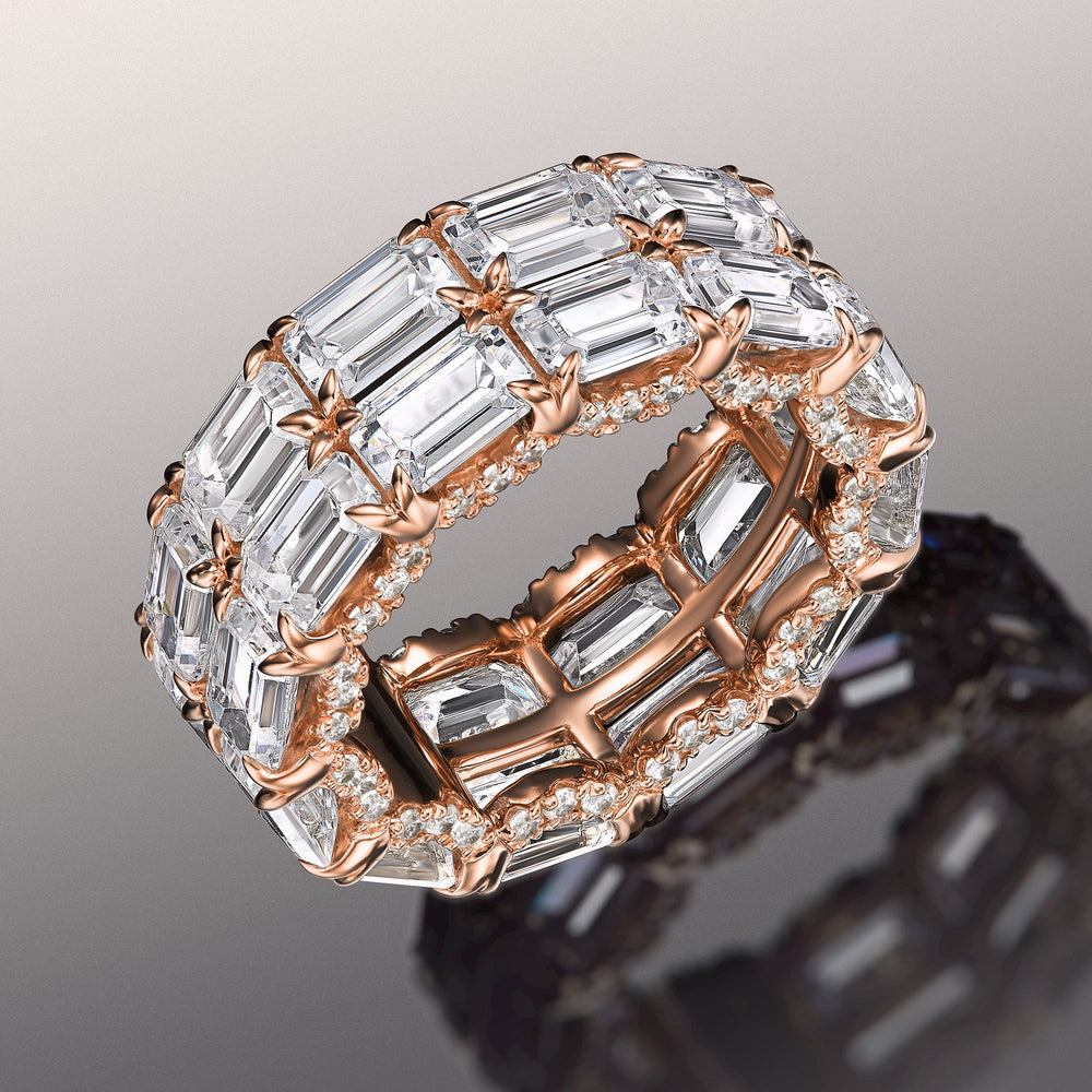 The Twombly Eternity Ring with 18KT Rose Gold / Lab / 14 3/4 Cut Diamond in 14KT Rose Gold / Lab / 14 3/4 view 2
