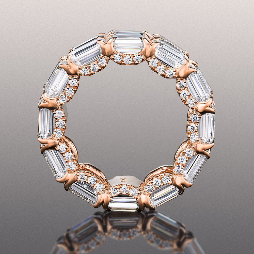 The Twombly Eternity Ring with 18KT Rose Gold / Lab / 14 3/4 Cut Diamond in 14KT Rose Gold / Lab / 14 3/4 view 3
