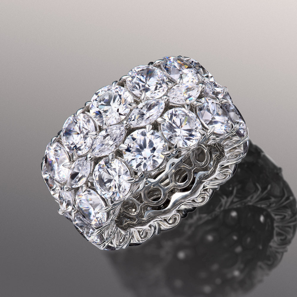 The Krasner Eternity Ring with 18KT White Gold / Lab / 21 1/3 Cut Diamond in 14KT White Gold / Lab / 21 1/3 view 2
