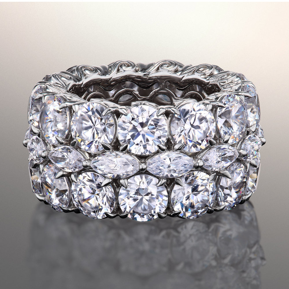 The Krasner Eternity Ring with 18KT White Gold / Lab / 21 1/3 Cut Diamond in 14KT White Gold / Lab / 21 1/3 view 1
