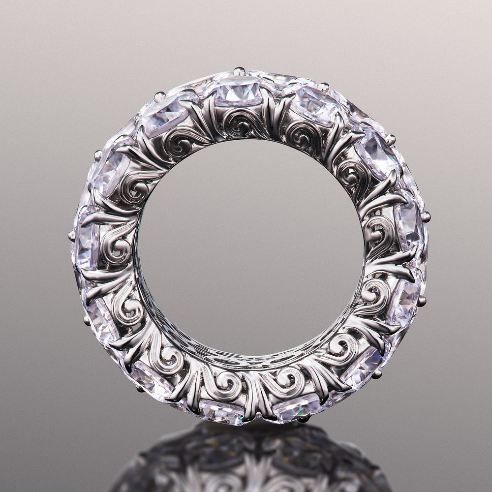 The Krasner Eternity Ring with 18KT White Gold / Lab / 21 1/3 Cut Diamond in 14KT White Gold / Lab / 21 1/3 view 3
