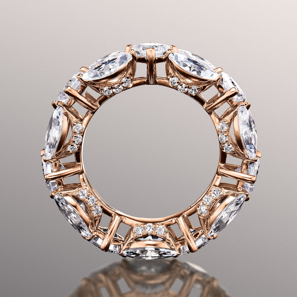 The Renoir Eternity Ring with 18KT Rose Gold / Lab / 8 3/8 Cut Diamond in 14KT Rose Gold / Lab / 8 3/8 view 3
