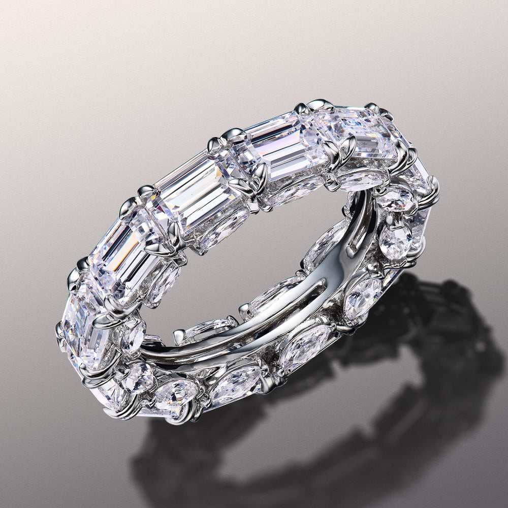 The Grün Eternity Ring with 18KT White Gold / Lab / 11 Cut Diamond in 14KT White Gold / Lab / 11 view 2
