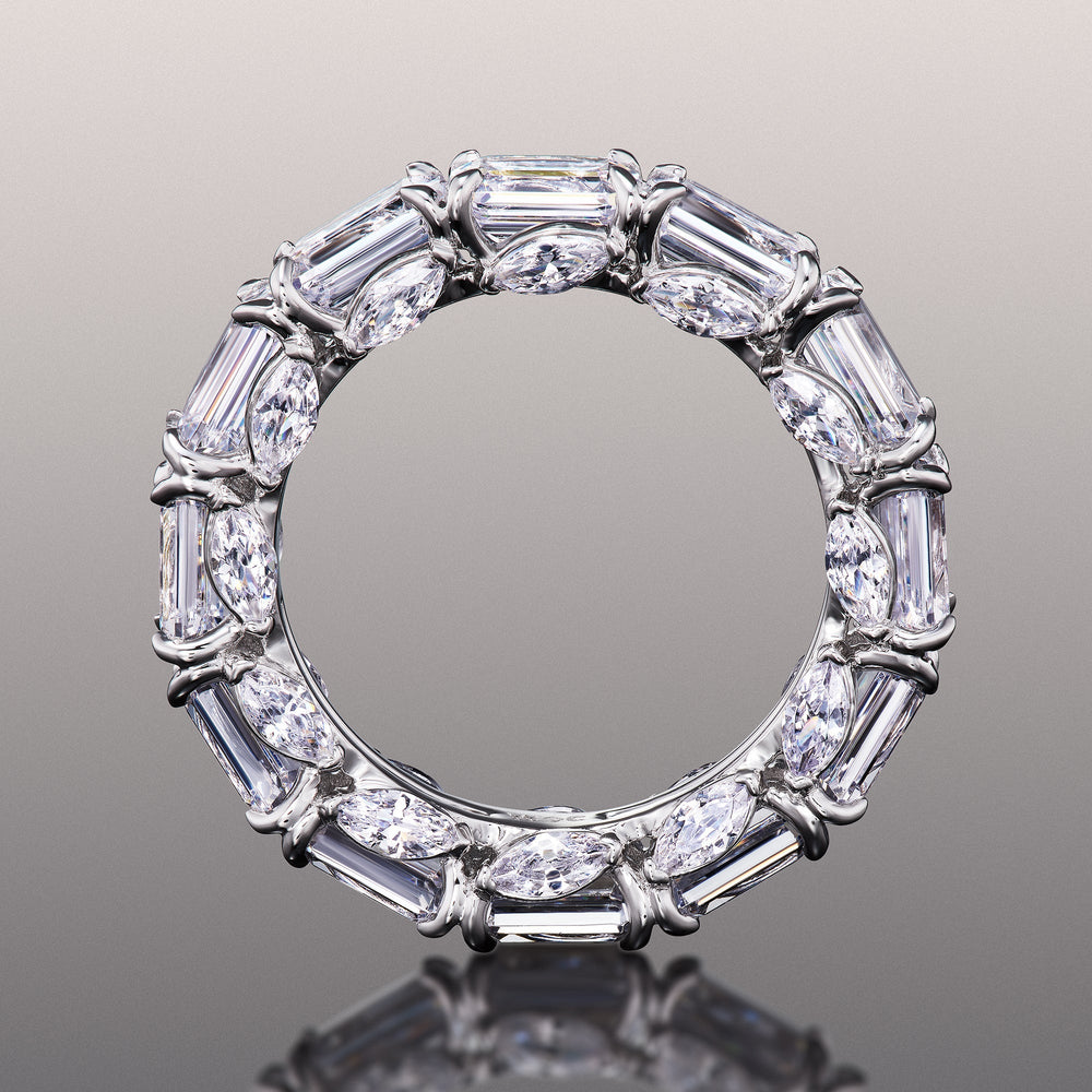 The Grün Eternity Ring with 18KT White Gold / Lab / 11 Cut Diamond in 14KT White Gold / Lab / 11 view 3
