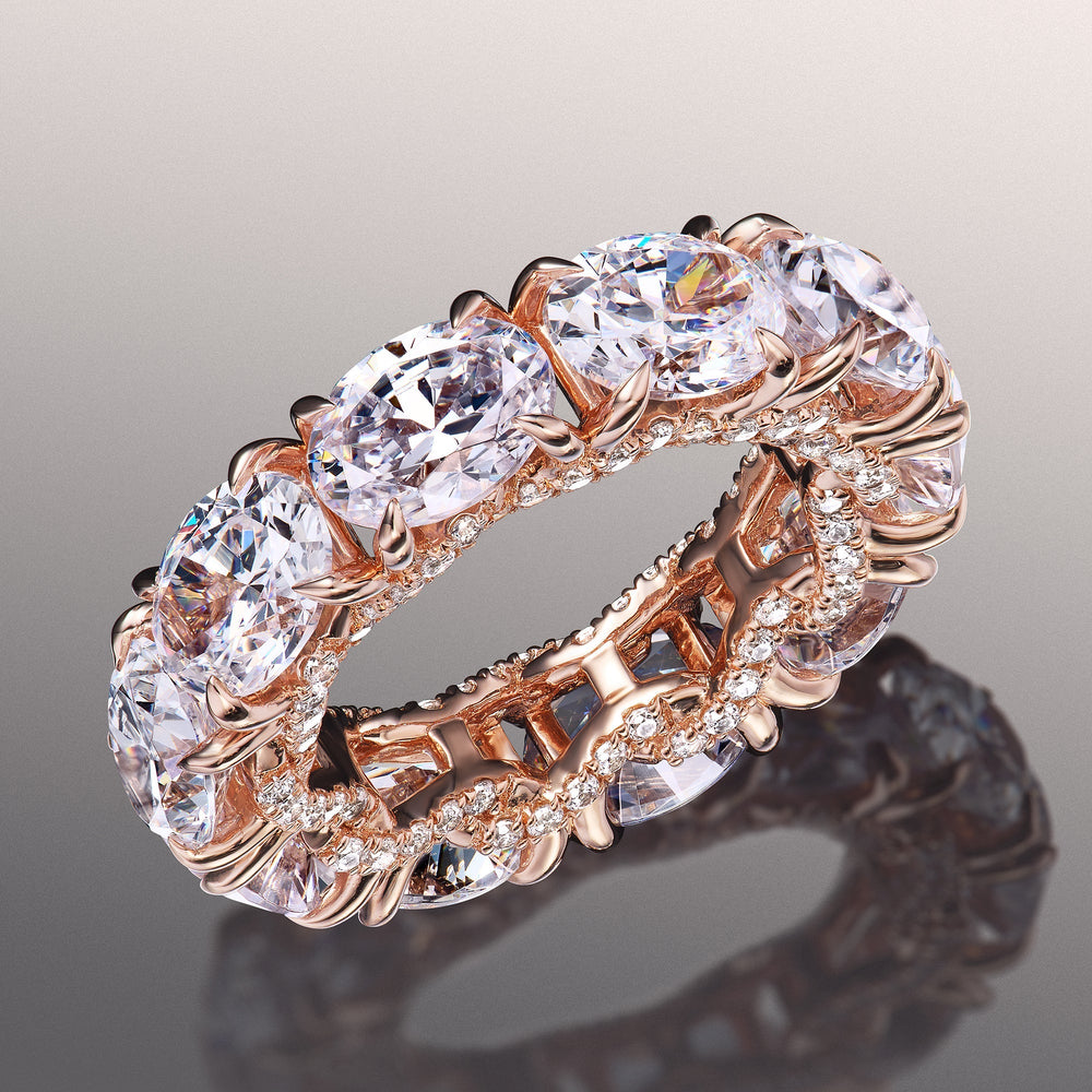 The Blake Eternity Ring with 18KT Rose Gold / Lab / 10 3/4 Cut Diamond in 14KT Rose Gold / Lab / 10 3/4 view 2
