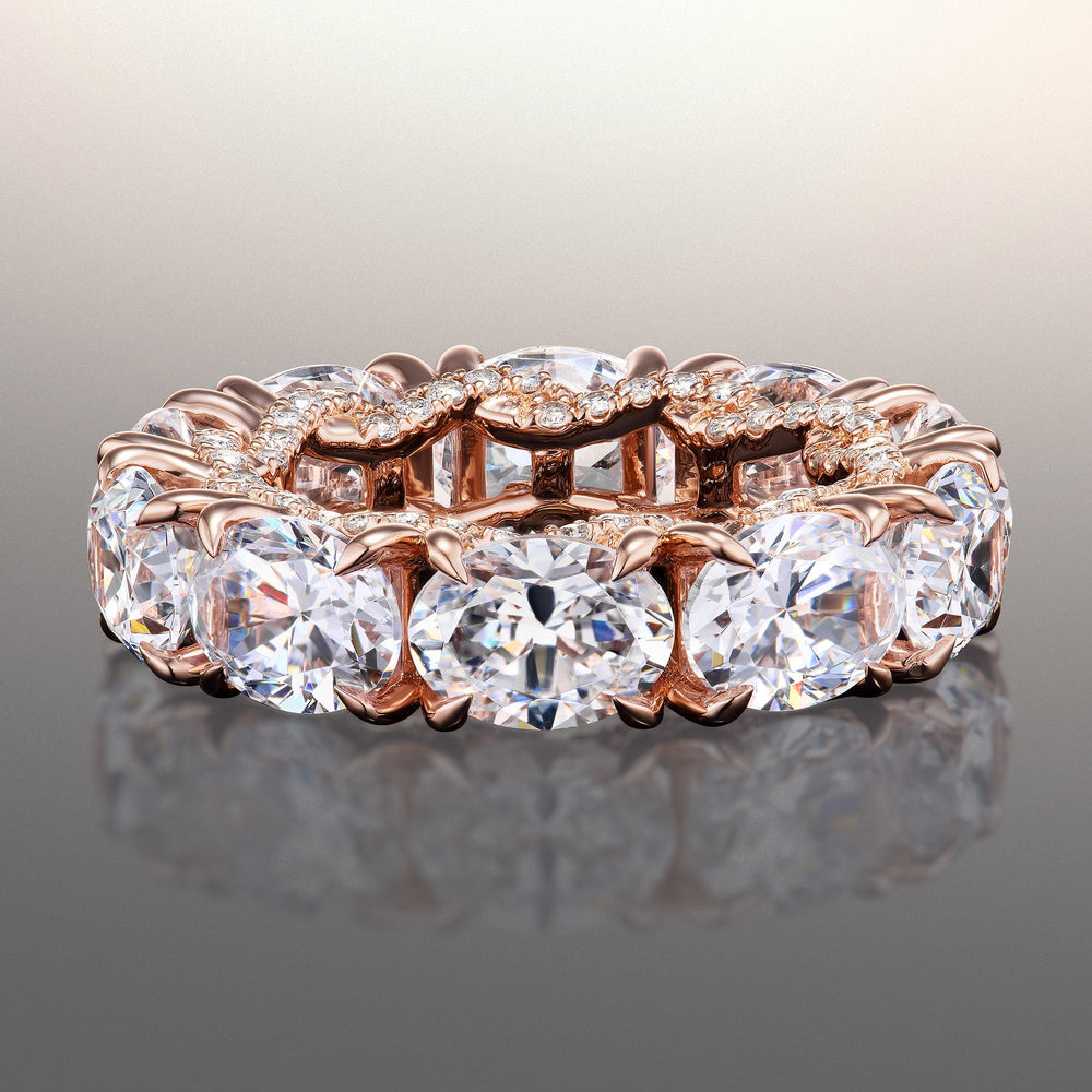The Blake Eternity Ring with 18KT Rose Gold / Lab / 10 3/4 Cut Diamond in 14KT Rose Gold / Lab / 10 3/4 view 1
