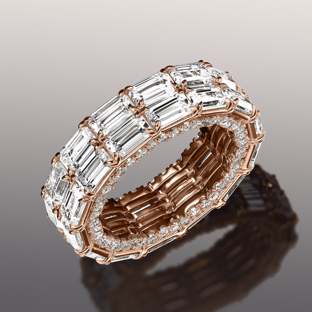 The Ingres Eternity Ring with 18KT Rose Gold / Lab / 14 3/4 Cut Diamond in 14KT Rose Gold / Lab / 14 3/4 view 2
