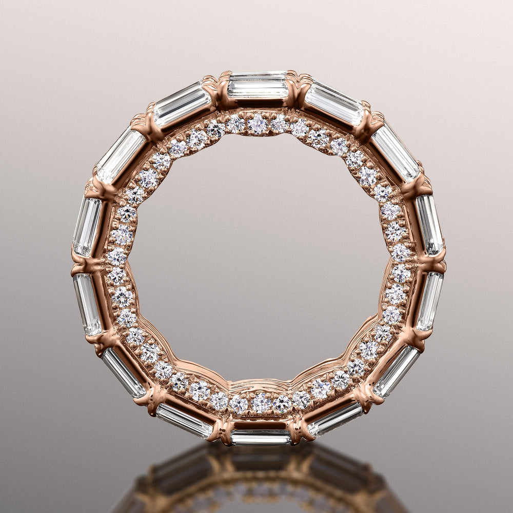 The Ingres Eternity Ring with 18KT Rose Gold / Lab / 14 3/4 Cut Diamond in 14KT Rose Gold / Lab / 14 3/4 view 3
