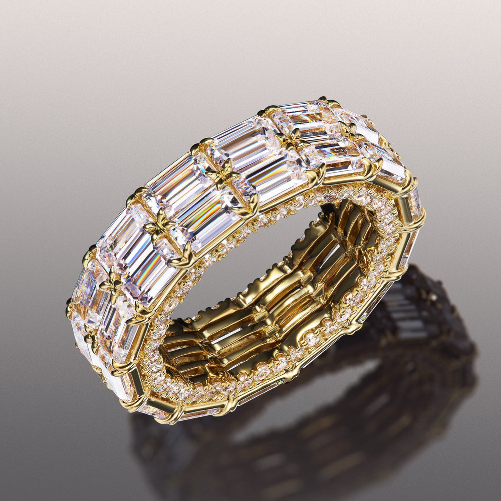 The Ingres Eternity Ring with 18KT Yellow Gold / Lab / 14 3/4 Cut Diamond in 14KT Yellow Gold / Lab / 14 3/4 view 2
