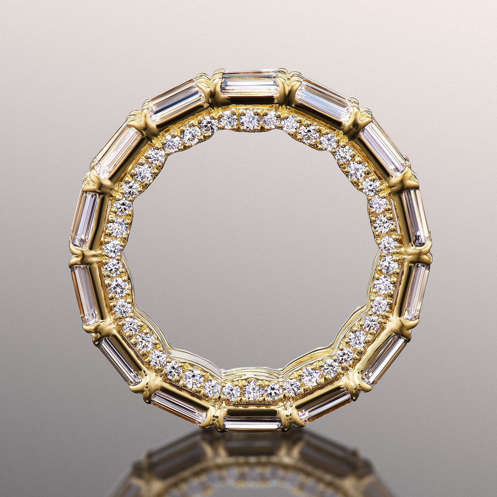 The Ingres Eternity Ring with 18KT Yellow Gold / Lab / 14 3/4 Cut Diamond in 14KT Yellow Gold / Lab / 14 3/4 view 3
