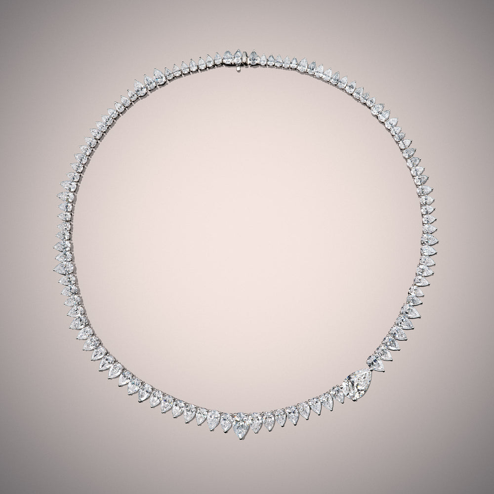 The Kensett Necklace with 18KT White Gold / Lab / 36 1/5 Cut Diamond in 14KT White Gold / Lab / 36 1/5 view 2
