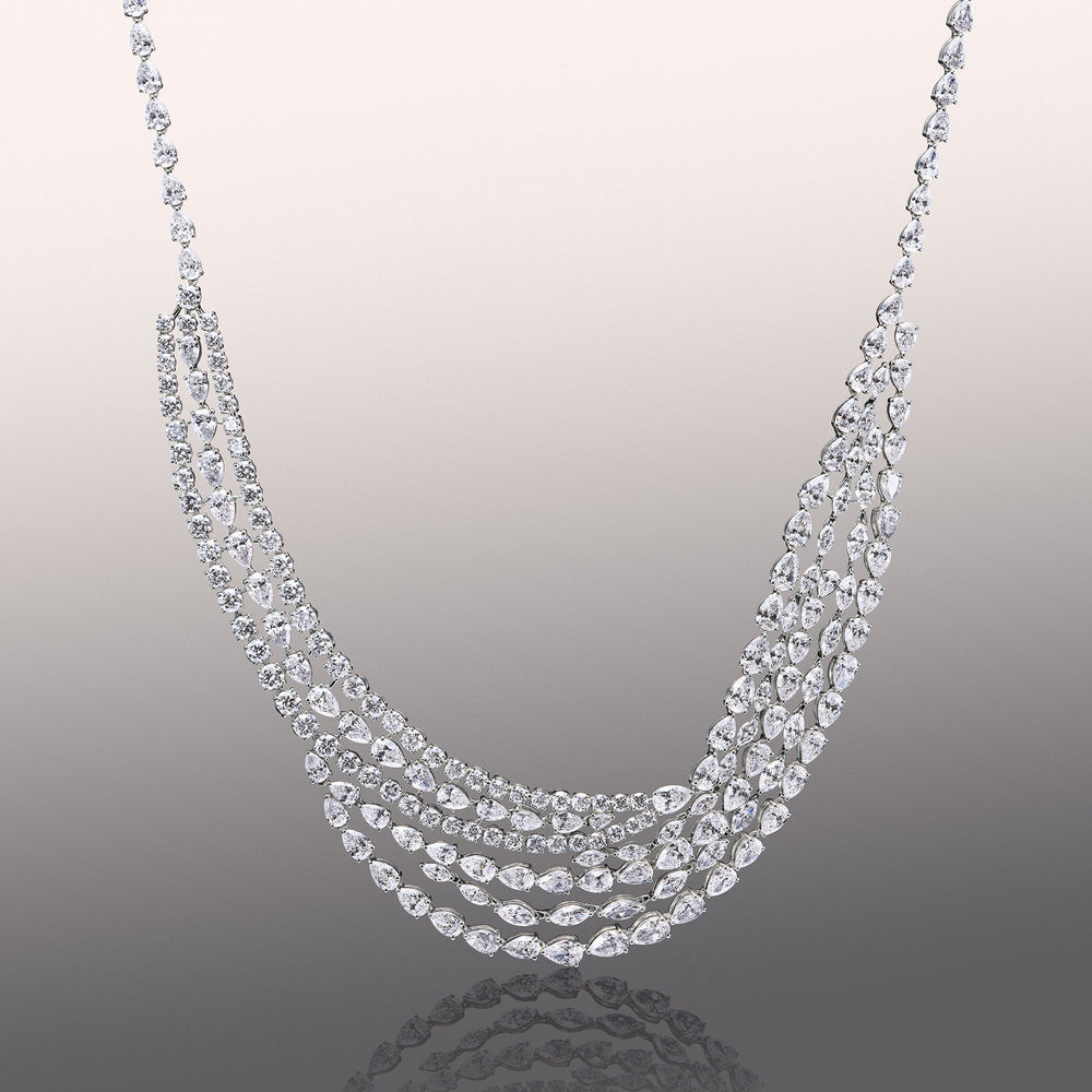The Ernst Necklace with 18KT White Gold / Lab / 53 1/10 Cut Diamond in 14KT White Gold / Lab / 53 1/10 view 1

