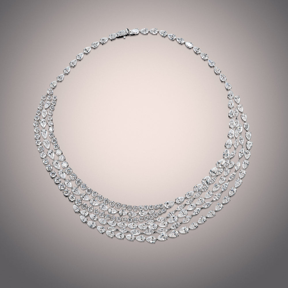 The Ernst Necklace with 18KT White Gold / Lab / 53 1/10 Cut Diamond in 14KT White Gold / Lab / 53 1/10 view 2
