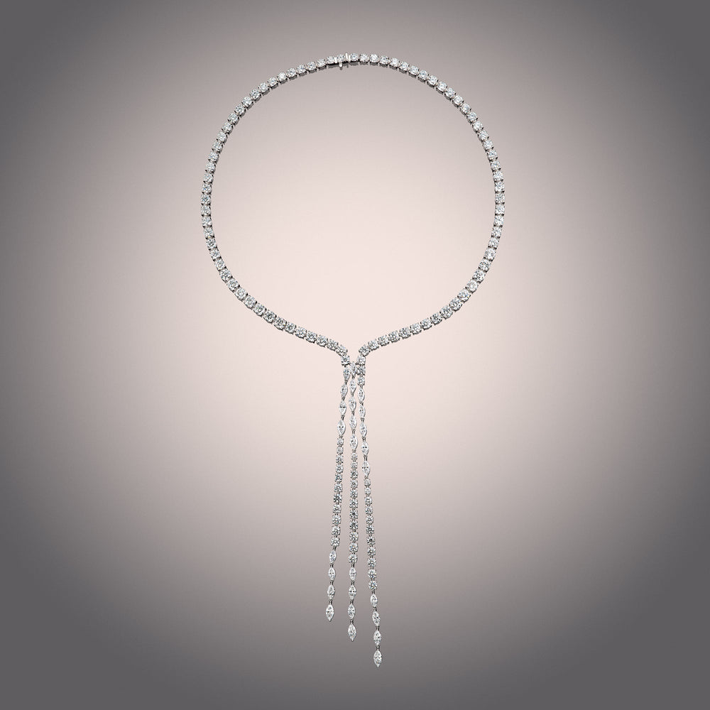 The Richter Necklace with 18KT White Gold / Lab / 44 7/8 Cut Diamond in 14KT White Gold / Lab / 44 7/8 view 2

