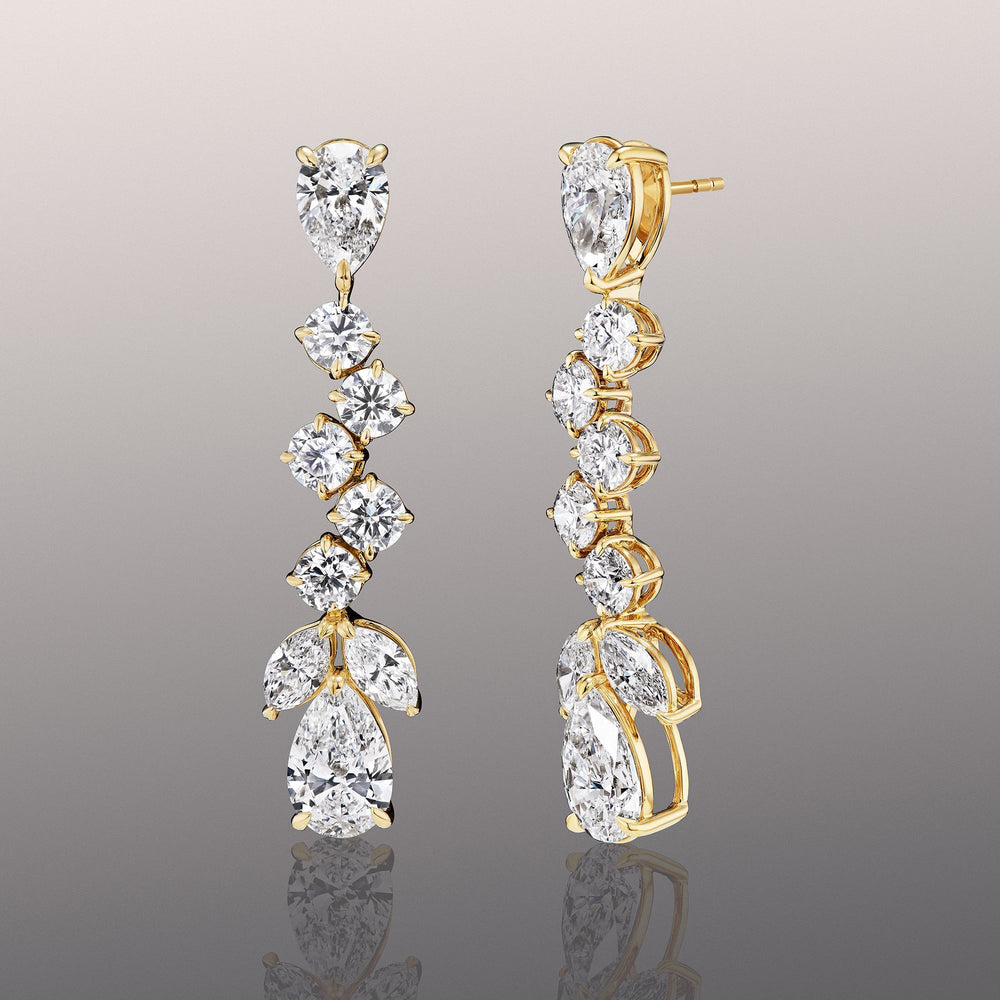 The Bosch Earrings with 18KT Yellow Gold / Lab / 22 1/2 Cut Diamond in 14KT Yellow Gold / Lab / 22 1/2 view 1
