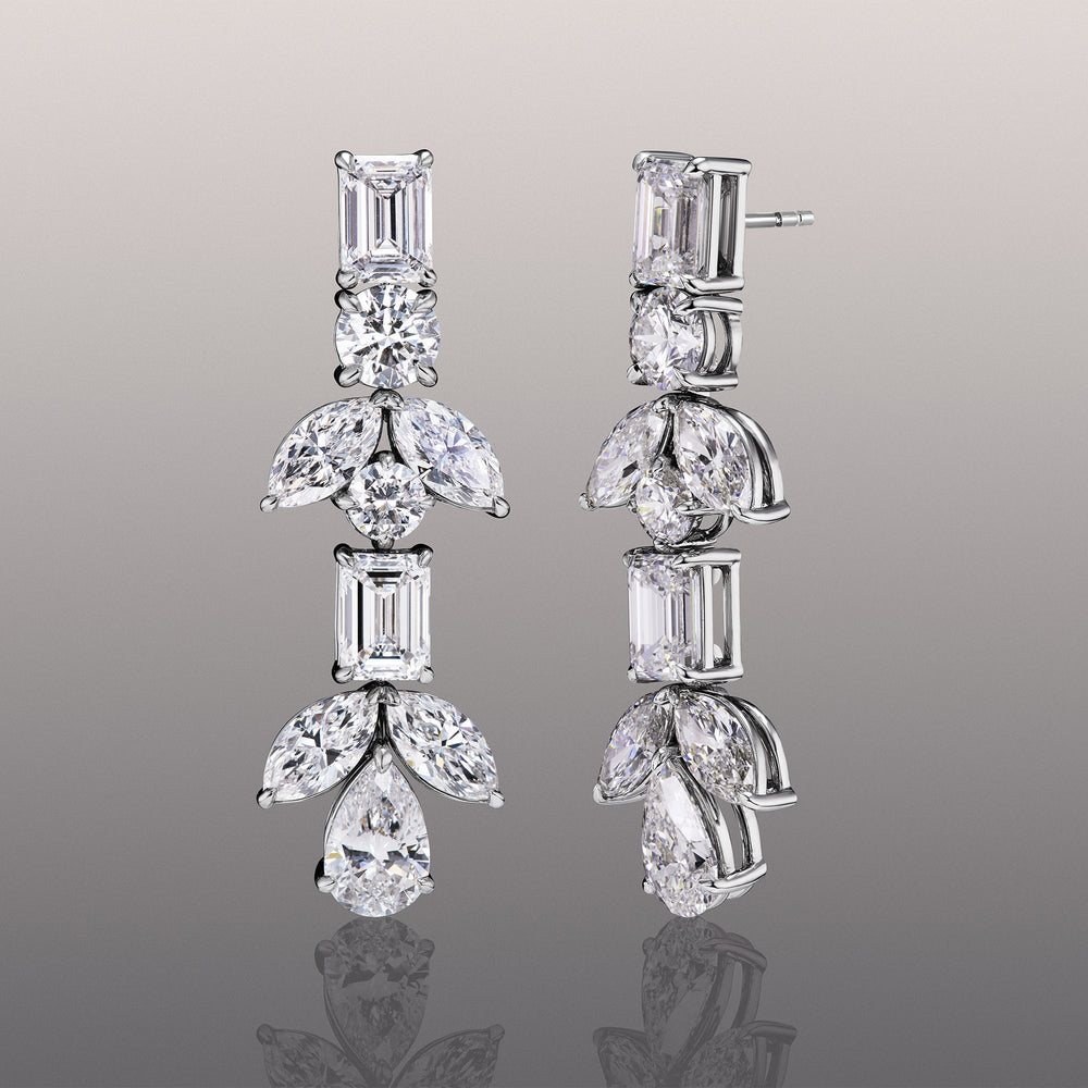 The Mauve Earrings with 18KT White Gold / Lab / 29 1/2 Cut Diamond in 14KT White Gold / Lab / 29 1/2 view 1
