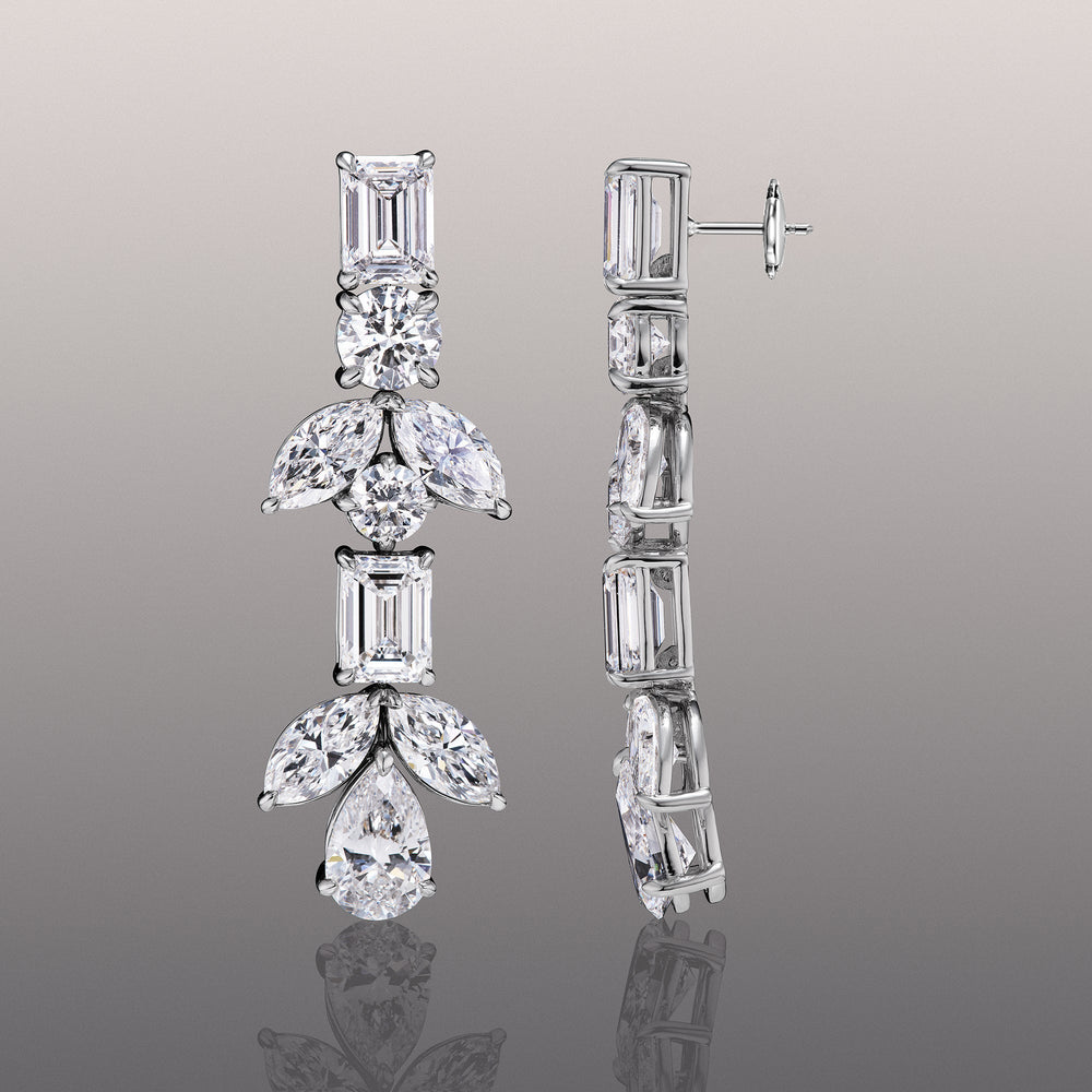 The Mauve Earrings with 18KT White Gold / Lab / 29 1/2 Cut Diamond in 14KT White Gold / Lab / 29 1/2 view 2
