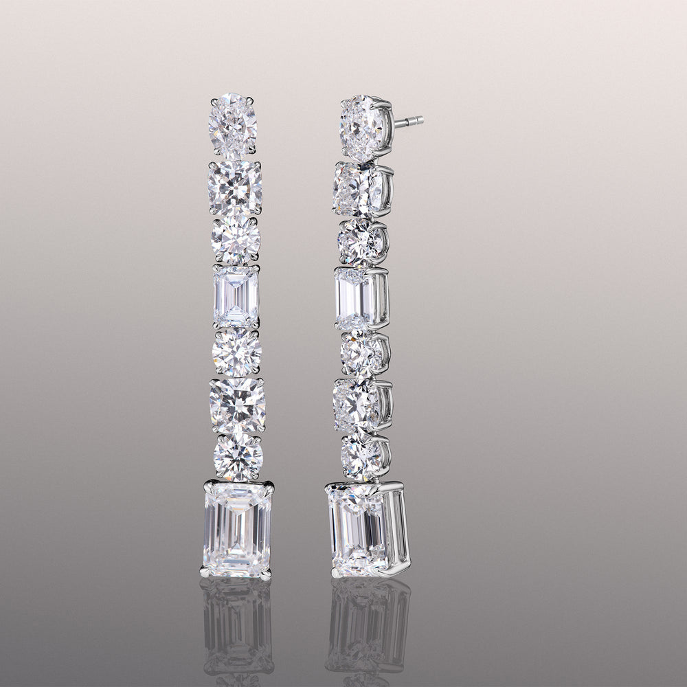 The Luce Earrings with 18KT White Gold / Lab / 23 Cut Diamond in 14KT White Gold / Lab / 23 view 1
