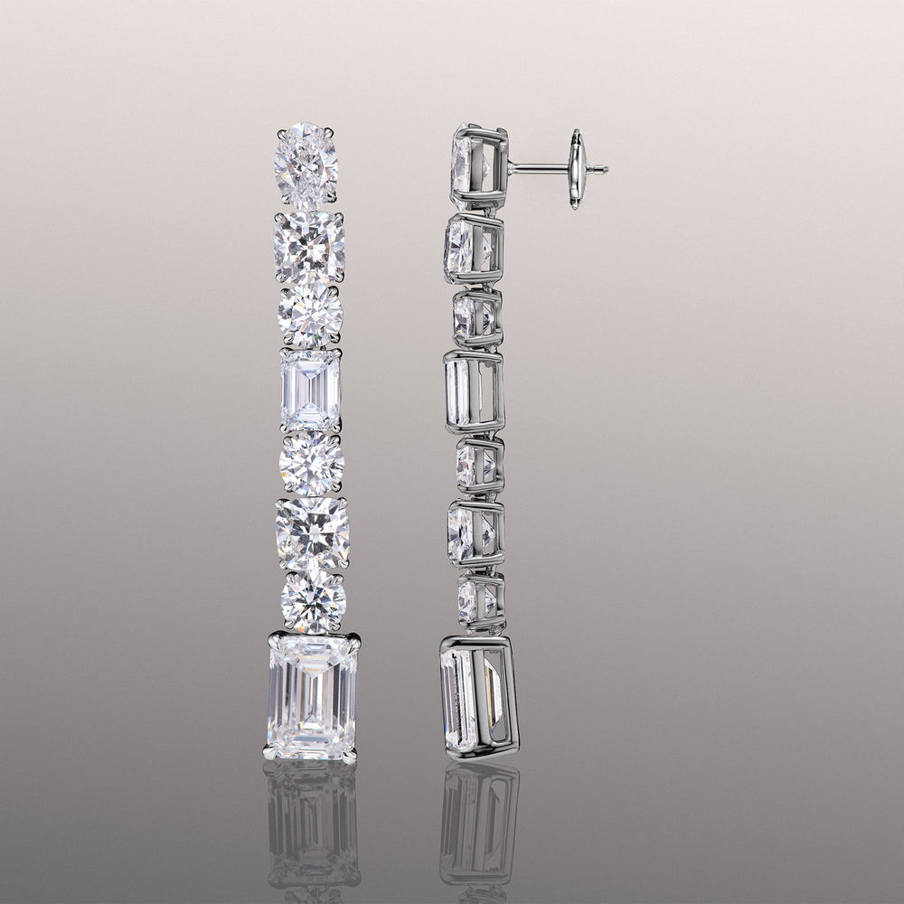 The Luce Earrings with 18KT White Gold / Lab / 23 Cut Diamond in 14KT White Gold / Lab / 23 view 2
